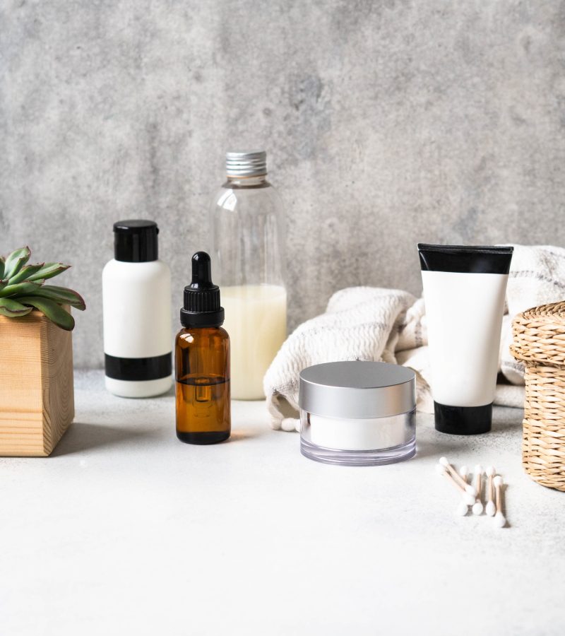 Set of female skin care products